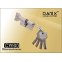 Цилиндровый механизм DAMX CW60 мм Матовый никель (SN), перфорированный ключ-вертушка (Дамкс)