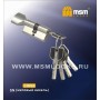 Цилиндровый механизм Msm CW60 мм латунь Матовый никель (SN), перфорированный ключ-вертушка (Мсм)