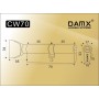 Цилиндровый механизм DAMX CW70 мм Полированная латунь (PB), перфорированный ключ-вертушка (Дамкс)