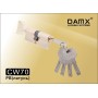 Цилиндровый механизм DAMX CW70 мм Полированная латунь (PB), перфорированный ключ-вертушка (Дамкс)