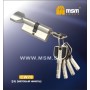 Цилиндровый механизм Msm CW70 мм латунь Матовый никель (SN), перфорированный ключ-вертушка (Мсм)