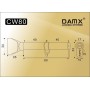 Цилиндровый механизм DAMX CW80 мм Полированная латунь (PB), перфорированный ключ-вертушка (Дамкс)
