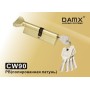 Цилиндровый механизм DAMX CW90 мм Полированная латунь (PB), перфорированный ключ-вертушка (Дамкс)