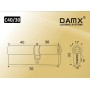 Цилиндровый механизм DAMX N40/30 мм Полированная латунь (PB), ключ-ключ (Дамкс)