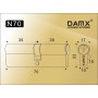 Цилиндровый механизм DAMX N70 мм Полированная латунь (PB), ключ-ключ (Дамкс)