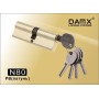 Цилиндровый механизм DAMX N80 мм Полированная латунь (PB), ключ-ключ (Дамкс)