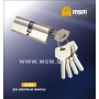 Цилиндровый механизм Msm N90 мм латунь Матовый никель (SN), ключ-ключ (Мсм)