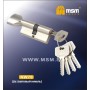 Цилиндровый механизм Msm NW70 мм латунь Матовый никель (SN), ключ-вертушка (Мсм)