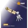 Цилиндровый механизм Msm NW80 мм латунь Полированная латунь (PB), ключ-вертушка (Мсм)
