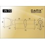 Цилиндровый механизм DAMX W70 Полированная латунь (PB) сантехнический (Дамкс)