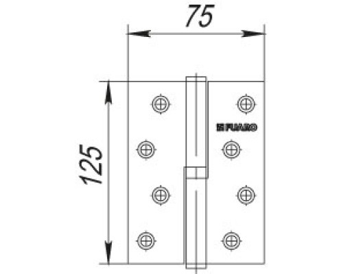 Петля Fuaro (Фуаро) съемная IN4430SR-BL BN правая (413/BL-4 100x75x2,5) черный глянец БЛИСТЕР