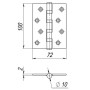Петля Ajax (Аякс) универсальная IN4000U BL (4B/P 100x70x2) черный ПАКЕТ