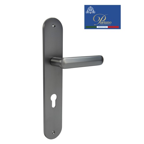 Дверная ручка на планке под цилиндр PORTUNO Onyx 623.05CYL Матовый графит