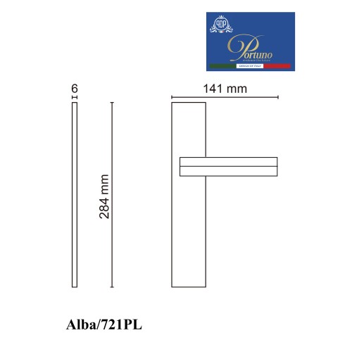 Дверная ручка на планке PORTUNO Alba 721.07PL Матовое золото