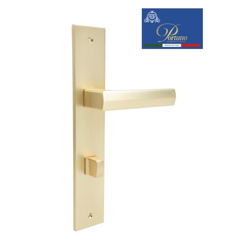 Дверная ручка на планке с фиксатором PORTUNO Alba 721.07WC Матовое золото