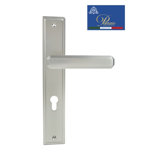 Дверная ручка на планке под цилиндр PORTUNO Pyramid 822.14CYL Матовый никель