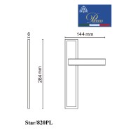 Дверная ручка на планке PORTUNO Star 820.01PL Полированный хром