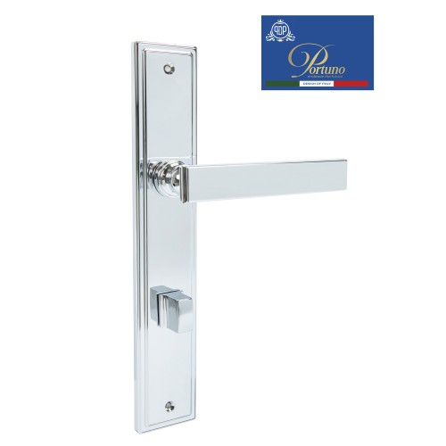 Дверная ручка на планке с фиксатором PORTUNO Star 820.01WC Полированный хром
