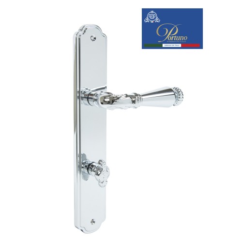Дверная ручка на планке с фиксатором PORTUNO Ninfa 907.01WC Полированный хром