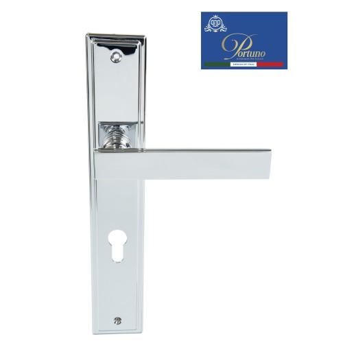 Дверная ручка на планке под цилиндр PORTUNO Star 820.01CYL Полированный хром