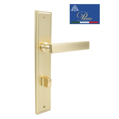 Дверная ручка на планке с фиксатором PORTUNO Star 820.07WC Матовое золото