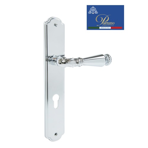 Дверная ручка на планке под цилиндр PORTUNO Ninfa 907.01CYL Полированный хром