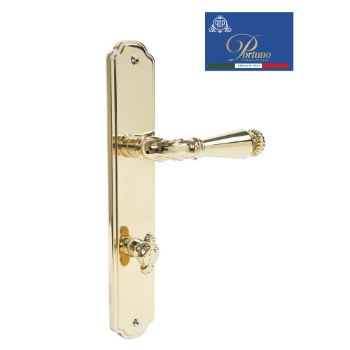 Дверная ручка на планке с фиксатором PORTUNO Ninfa 907.06WC PVD Полированное золото