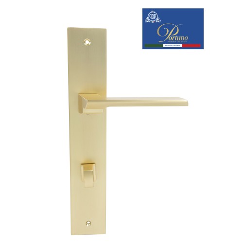 Дверная ручка на планке с фиксатором PORTUNO Italia 706.07WC Матовое золото