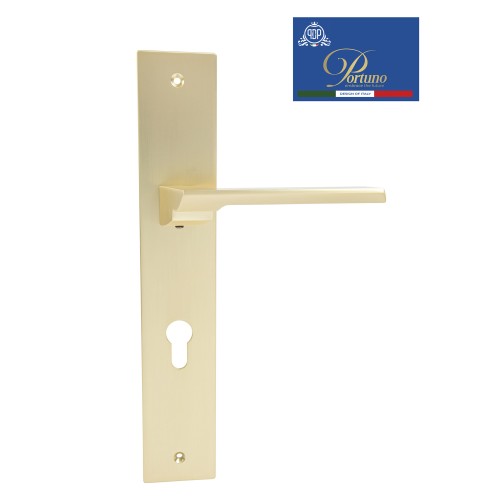 Дверная ручка на планке под цилиндр PORTUNO Italia 706.07CYL Матовое золото