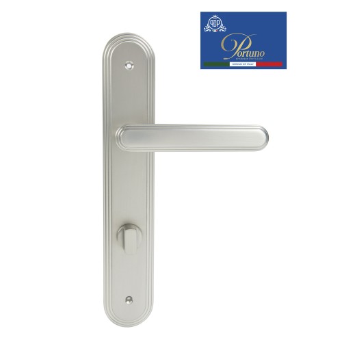 Дверная ручка на планке с фиксатором PORTUNO Chic 1016.14WC Матовый никель