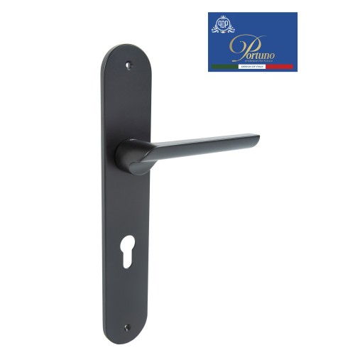 Дверная ручка на планке под цилиндр PORTUNO Punto 602.03CYL Чёрный