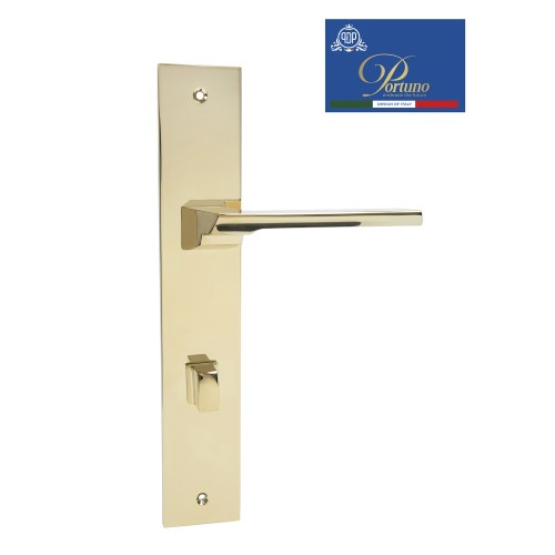 Дверная ручка на планке с фиксатором PORTUNO Italia 706.06WC PVD Полированное золото