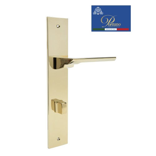 Дверная ручка на планке с фиксатором PORTUNO Italia 706.06WC PVD Полированное золото