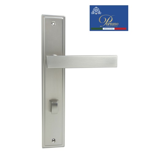 Дверная ручка на планке с фиксатором PORTUNO Star 820.14WC Матовый никель
