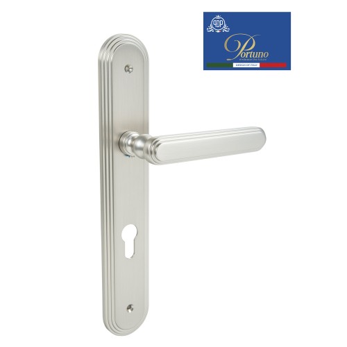 Дверная ручка на планке под цилиндр PORTUNO Chic 1016.14CYL Матовый никель