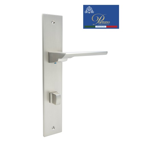 Дверная ручка на планке с фиксатором PORTUNO Italia 706.14WC Матовый никель