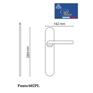 Дверная ручка на планке PORTUNO Punto 602.14PL Mатовый никель