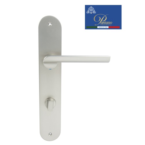 Дверная ручка на планке с фиксатором PORTUNO Punto 602.14WC Mатовый никель