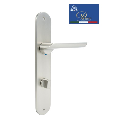 Дверная ручка на планке с фиксатором PORTUNO Punto 602.14WC Mатовый никель