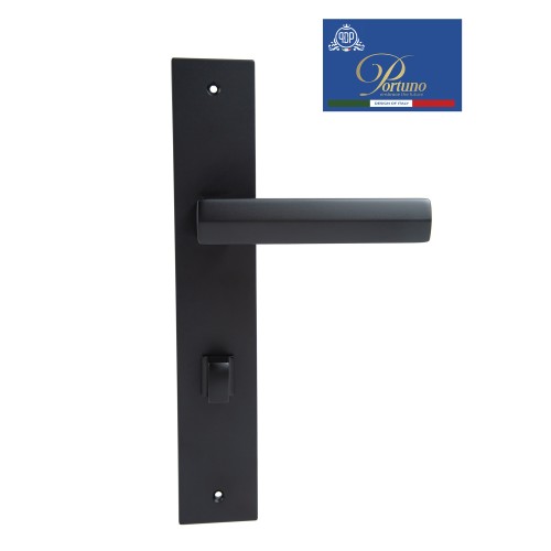 Дверная ручка на планке с фиксатором PORTUNO Alba 721.03WC Чёрный