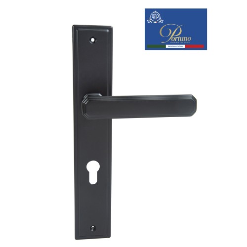 Дверная ручка на планке под цилиндр PORTUNO Pyramid 822.03CYL Чёрный