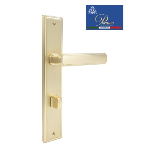 Дверная ручка на планке с фиксатором PORTUNO Pyramid 822.07WC Матовое золото