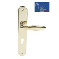 Дверная ручка на планке под цилиндр PORTUNO Anna 909.06CYL PVD Полированное золото