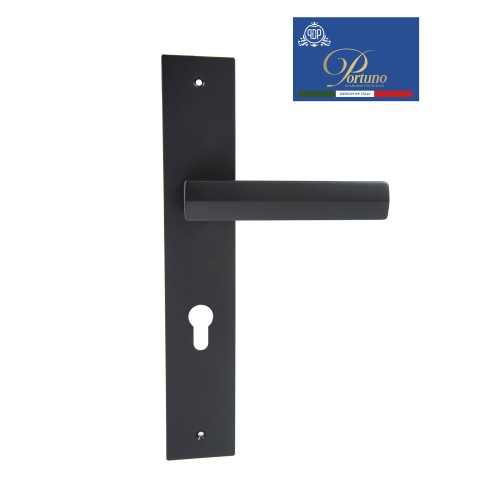 Дверная ручка на планке под цилиндр PORTUNO Alba 721.03CYL Чёрный