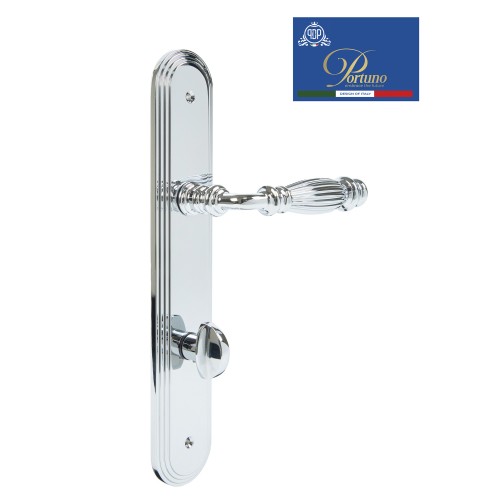Дверная ручка на планке с фиксатором PORTUNO Siena 1010.01WC Полированный хром