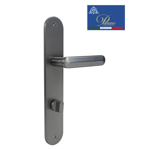 Дверная ручка на планке с фиксатором PORTUNO Onyx 623.05WC Матовый графит