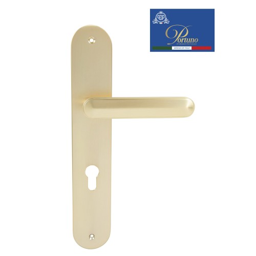 Дверная ручка на планке под цилиндр PORTUNO Onyx 623.07CYL Матовое золото