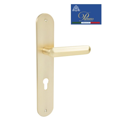 Дверная ручка на планке под цилиндр PORTUNO Onyx 623.07CYL Матовое золото