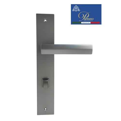 Дверная ручка на планке с фиксатором PORTUNO Alba 721.05WC Матовый графит