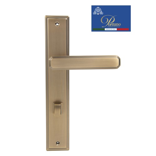 Дверная ручка на планке с фиксатором PORTUNO Pyramid 822.11WC Матовый кофе